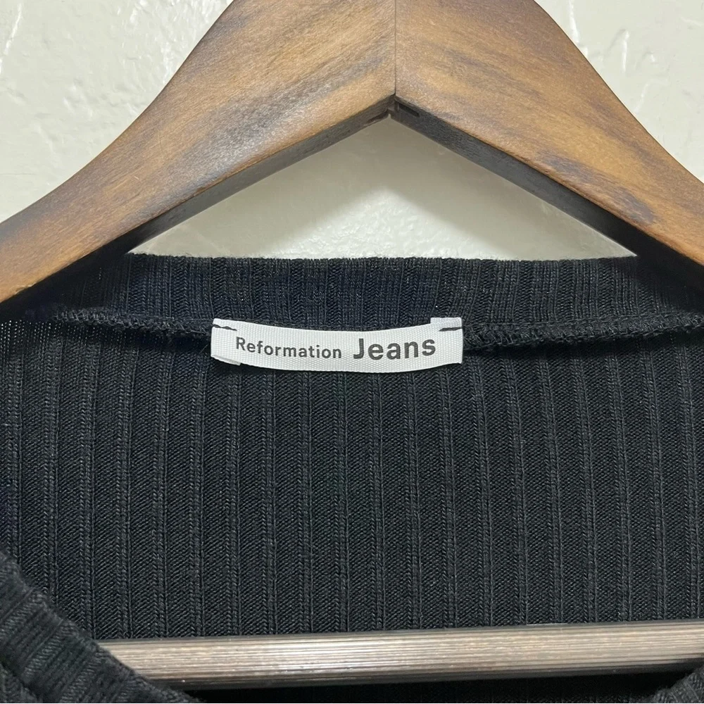 Reformation Jeans Ribbed Long Sleeve Top Sz L